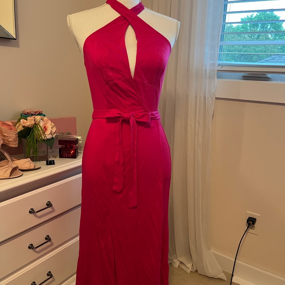 Diane Von Furstenberg Pink Halter Wrap Dress - NWT